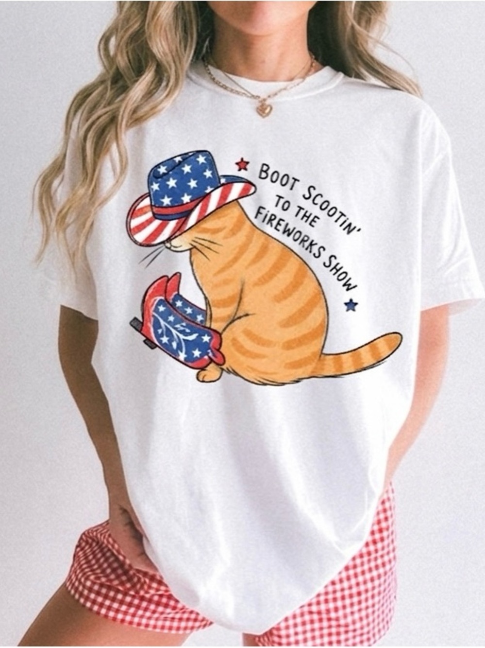 Walter’s Patriotic Boot Scootin To The Fireworks Show Custom Tee